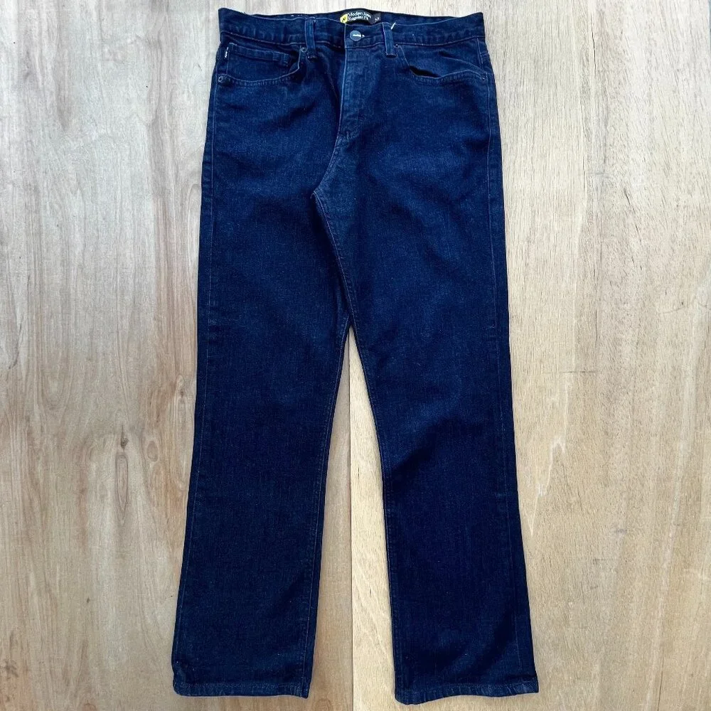 ANALOG MEDIAN JEANS MEN’S sz 33W 33L Regular Fit Dark Wash Straight Leg - Picture 1 of 12